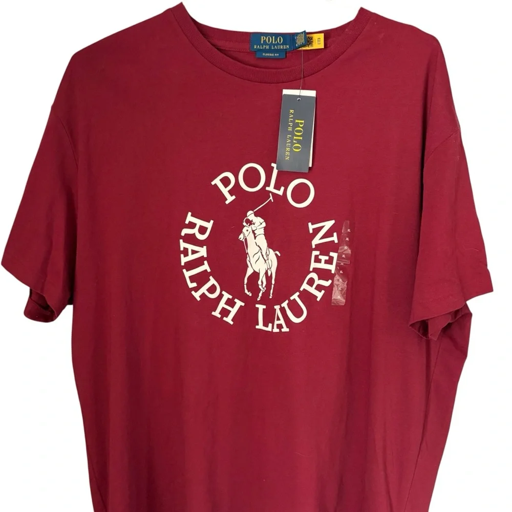 Polo Ralph Lauren Men’s S/S Burgundy T Shirt Big Pony Sz XL/Tall NWT - Picture 1 of 6